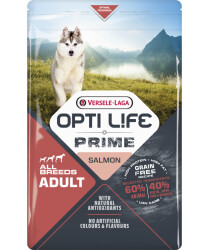 Versele-Laga Opti Life Prime Adult Salmon 2,5kg Getreidefreies Hundefutter Lachs extra Taurin