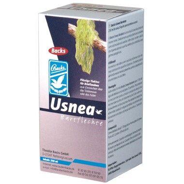 Backs Usnea Bartflechte Tinktur 250ml - Appetitanregend, Verdauung, Usninsäure, Taubenzucht, Vögel