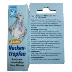 Backs Nackentropfen 10ml - Intensivpflege Tauben, Brieftauben, Zuchttauben, Vögel, Zuchtvögel