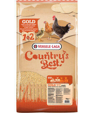 Versele-Laga Countrys Best GOLD 1&2 Mash 5kg - Starter, Wachstumsfutter Hühner, vom ersten Tag an