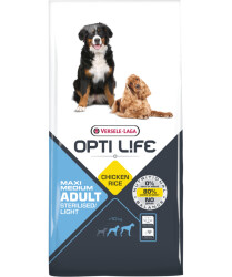 Versele-Laga Opti Life Adult Sterilised/Light Medium & Maxi Huhn & Reis – 12,5kg Futter, Hund