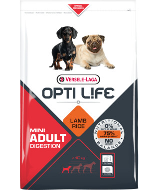 Versele-Laga Opti Life Adult Digestion Mini Lamm & Reis – 2,5kg Sensitives Hundefutter, kleine Hunde