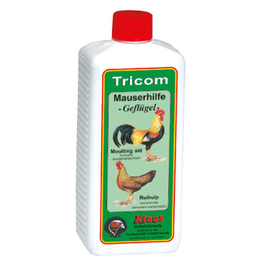 Klaus TRICOM Mauserhilfe Geflügel 1000ml Unterstützt Mauser, Methionin, Lysin, Calcium, Vitamine