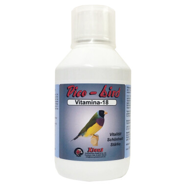 Klaus Pico Bird Vitamina 18 250ml Vitaminreiche Unterstützung Zucht Mauser, Vögel, Tauben