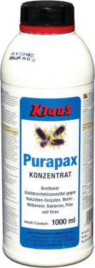 Klaus Purapax Konzentrat 1000ml Breitband-Stalldesinfektionsmittel Geflügel- Kaninchenställe