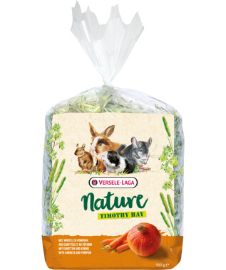 Versele-Laga Nature Timothy Heu Karotte Kürbis 500g Ergänzungsfutter Kaninchen, Nager, Kleintier