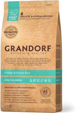 Grandorf 4 Meat Adult 1kg Premium-Hundefutter 70% Fleisch...