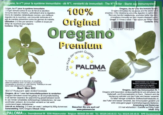 PALOMA  Original Oregano Premium 500g Verdauungsförderndes Futterergänzungsmittel Oregano