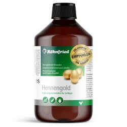 Röhnfried Hennengold 500ml Optimales Federkleid bei Geflügel, unterstützt Wachstum & Mauser