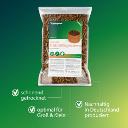 Schwarze Soldatenfliegenlarven getrocknet - 1000g